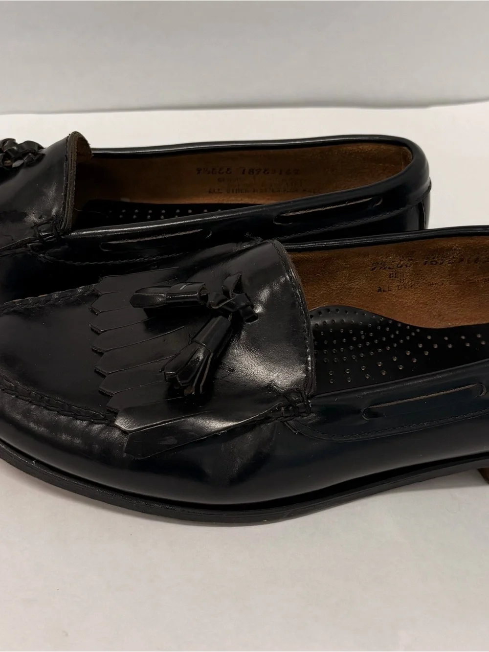 Vintage G.H. Bass Weejuns Logan Penny Loafers Made in USA 9.5 EEE Extra Wide Blk